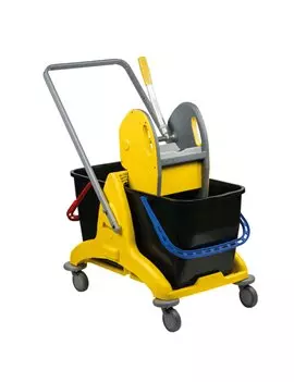 Carrello di Pulizia a Doppia Vasca PressClean Medial International - 81x43,5x88 cm - 50 Litri - 705001 (Giallo)