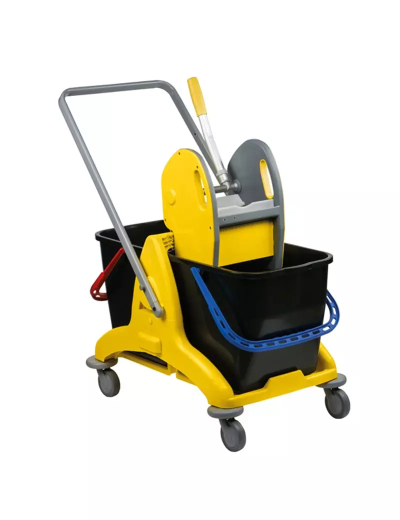 Carrello di Pulizia a Doppia Vasca PressClean Medial International - 81x43,5x88 cm - 50 Litri - 705001 (Giallo)