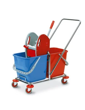 Carrello di Pulizia a Doppia Vasca Tucson In Factory - 63x35x90 cm - 0470B (Multicolore)