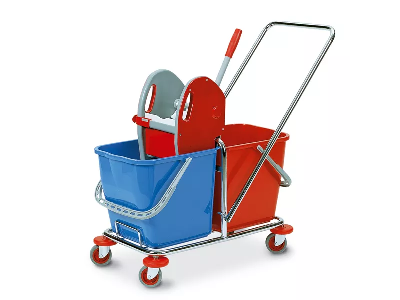 Carrello di Pulizia a Doppia Vasca Tucson In Factory - 63x35x90 cm - 0470B (Multicolore)