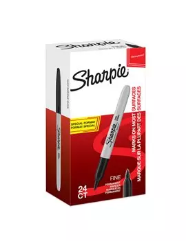 Marcatore Permanente Sharpie Paper Mate - 1 mm - Punta Tonda - 2077128 (Nero Conf. 24)