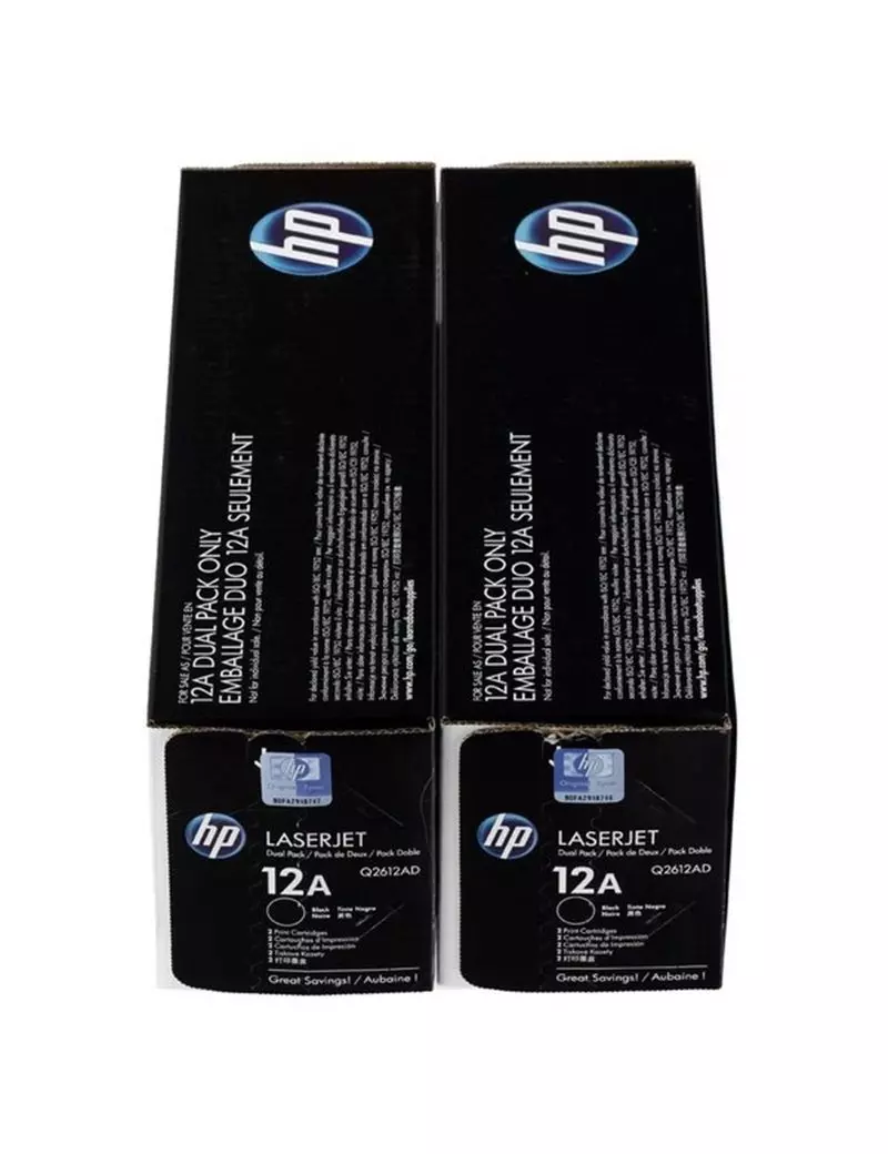 Multipack Toner Originali HP Q2612AD 12A (Nero 2000 pagine)