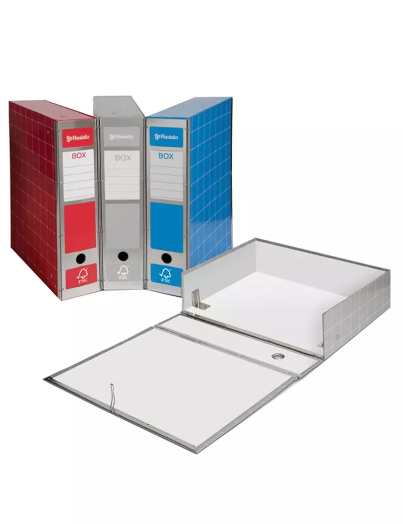 Scatola Archivio con Cerniera Box 4 Resisto - Dorso 9 - 28x35 cm - RESX401-B (Blu)