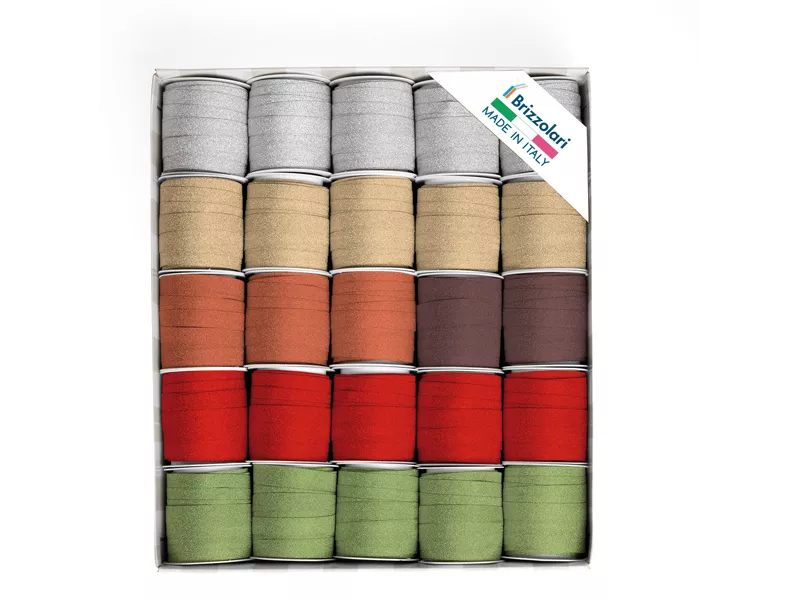Nastro per Regali 68245 Brizzolari - 10 mm x 5 m - 02307500 (Assortiti Glitterati Conf. 25)