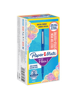 Penna con Punta Sintetica Flair Nylon Paper Mate - 1 mm - 2077175 (Blu Conf. 36)