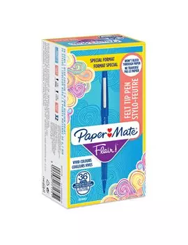 Penna con Punta Sintetica Flair Nylon Paper Mate - 1 mm - 2077175 (Blu Conf. 36)