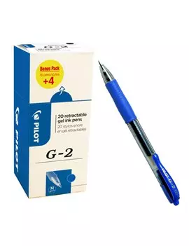 Penna Gel a Scatto G-2 Pilot - 0,7 mm - 000018 (Blu Conf. 16+4)