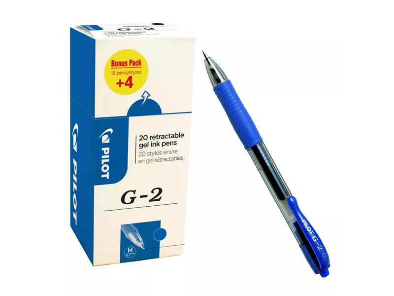 Penna Gel a Scatto G-2 Pilot - 0,7 mm - 000018 (Blu Conf. 16+4)