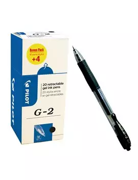 Penna Gel a Scatto G-2 Pilot - 0,7 mm - 000017 (Nero Conf. 16+4)