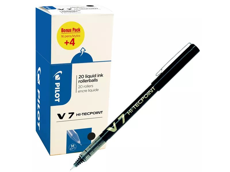 Penna Roller Hi-Techpoint V7 Pilot - 0,7 mm - 000021 (Nero Conf. 20)