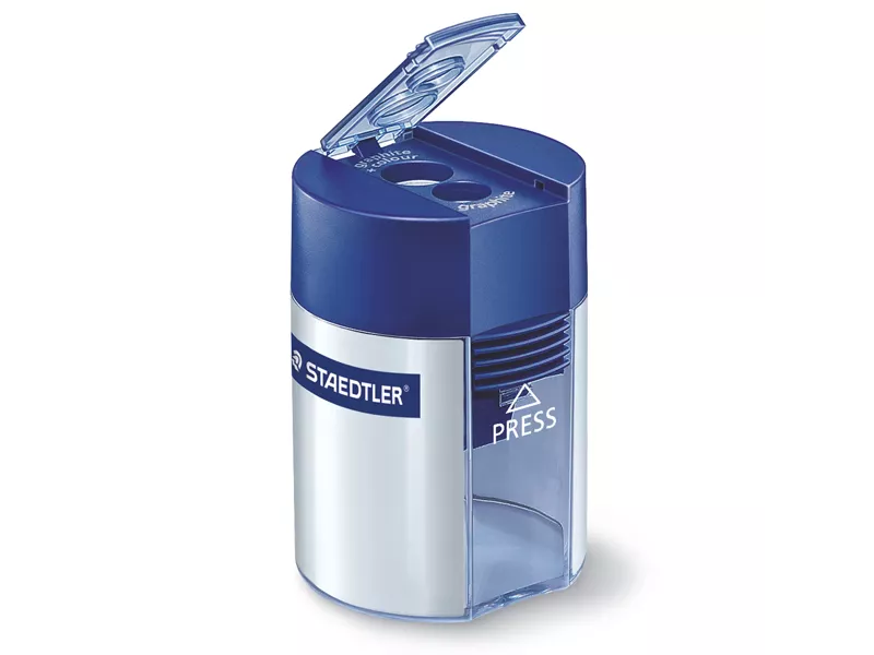 Temperamatite con Contenitore Staedtler - 2 Fori - 512001 (Blu)