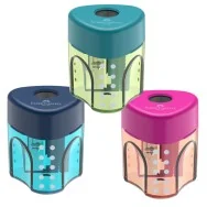 Temperamatite con Contenitore Faber Castell - 1 Foro - 183405 (Assortiti Conf. 24)