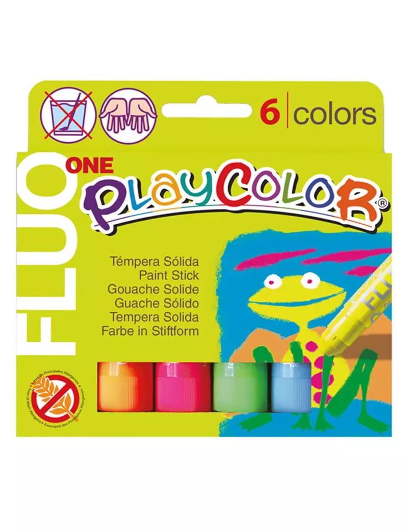 Tempera Solida Playcolor Istant - 10431 (Assortiti Fluo Conf. 6)