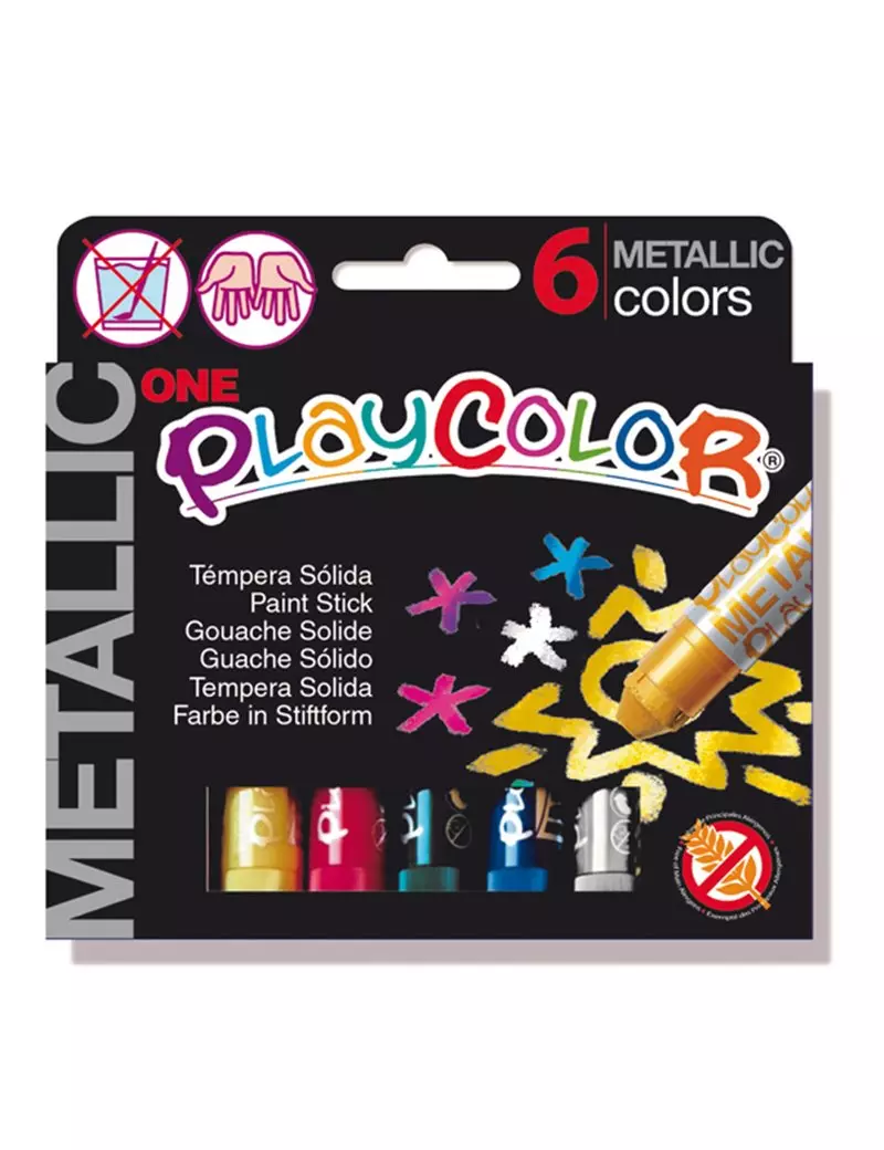 Tempera Solida Playcolor Istant - 10321 (Assortiti Metallic Conf. 6)