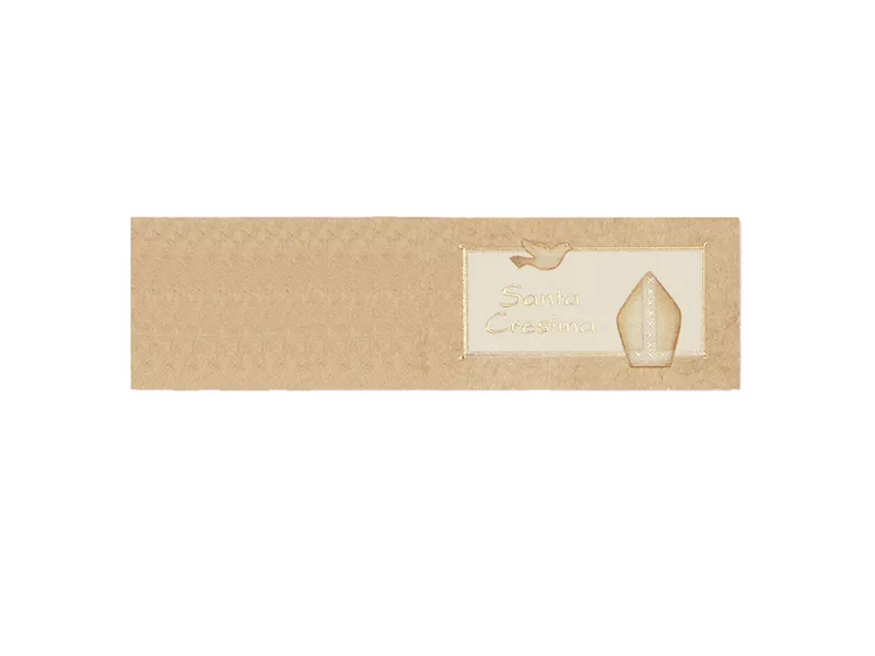 Bigliettino Bomboniera Personalizzabile Rex Sadoch - Cresima - A4 - 53A4029 (Avorio Conf. 25)