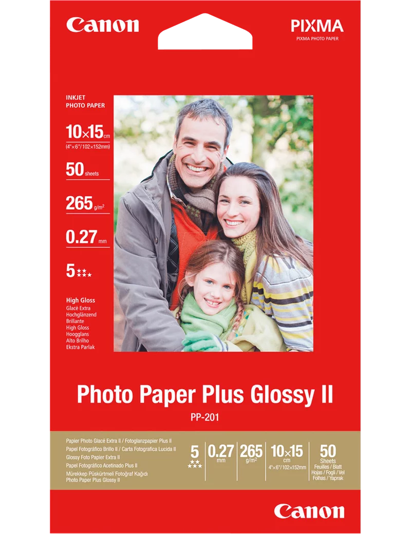 Carta Fotografica PP-201 Canon - 10x15 cm - 265 g - Lucida - 2311B003 (Conf. 50) Carta Fotografica PP-201 Canon - 10x15 cm - 265 g - Lucida - 2311B003 (Conf. 50)