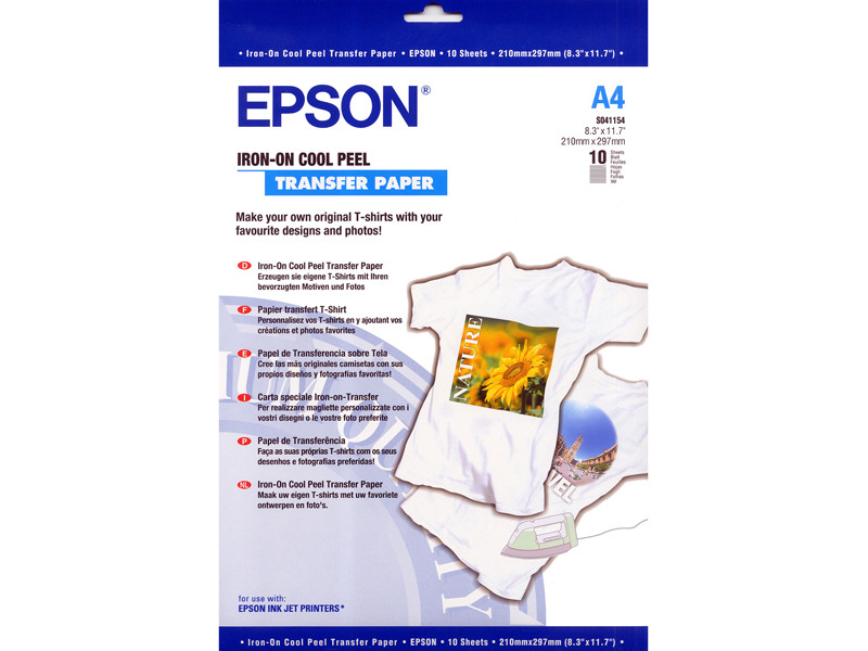Carta per Stampa Inkjet su Tessuto Epson C13S041154 - A4 (Conf. 10) Carta per Stampa Inkjet su Tessuto Epson C13S041154 - A4 (Conf. 10)