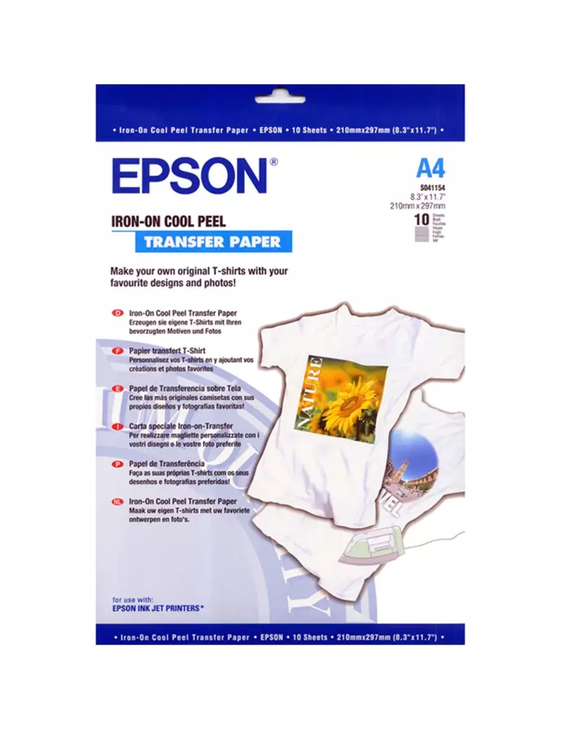 Carta per Stampa Inkjet su Tessuto Epson C13S041154 - A4 (Conf. 10) Carta per Stampa Inkjet su Tessuto Epson C13S041154 - A4 (Conf. 10)