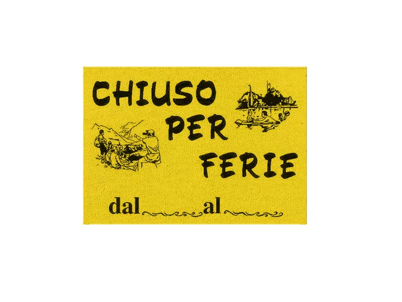 Cartello di Comunicazione - Chiuso per Ferie - 16x23 cm - 315/12 (Giallo Conf. 10) Cartello di Comunicazione - Chiuso per Ferie - 16x23 cm - 315/12 (Giallo Conf. 10)