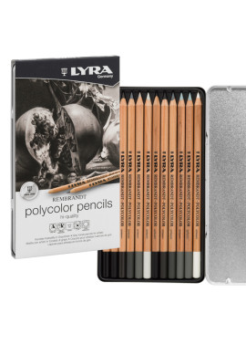 Matite Colorate Rembrandt Polycolor Lyra Fila - 3,7 mm - L2001122 (Assortiti Grigi Conf. 12)