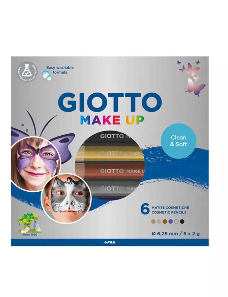 Matite Cosmetiche Make Up Giotto - 6,25 mm - 474100 (Colori Metal Conf. 6)