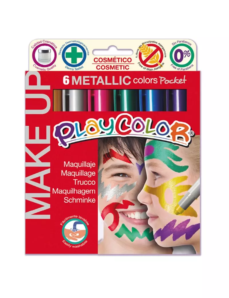 Tempera Cosmetica Make Up Playcolor Istant - 01011 (Colori Metal Conf. 6) Tempera Cosmetica Make Up Playcolor Istant - 01011 (Colori Metal Conf. 6)
