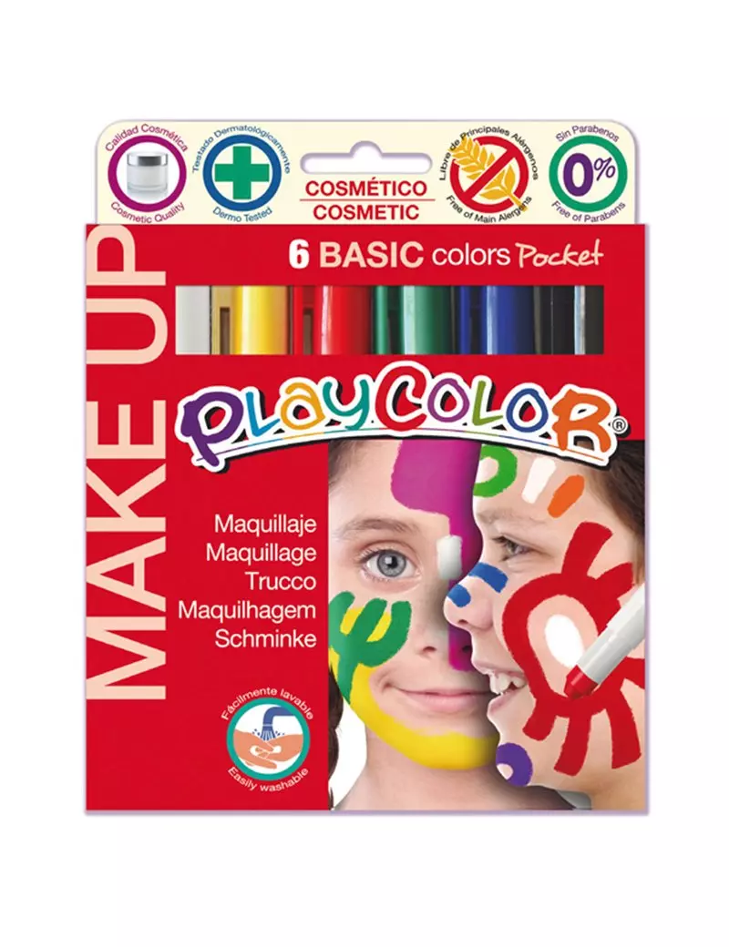 Tempera Cosmetica Make Up Playcolor Istant - 01001 (Colori Brillanti Conf. 6)