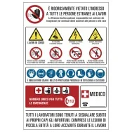 Cartello di Segnalazione - Cantiere Multisimbolo - 67x100 cm - PO7001 (Multicolore)