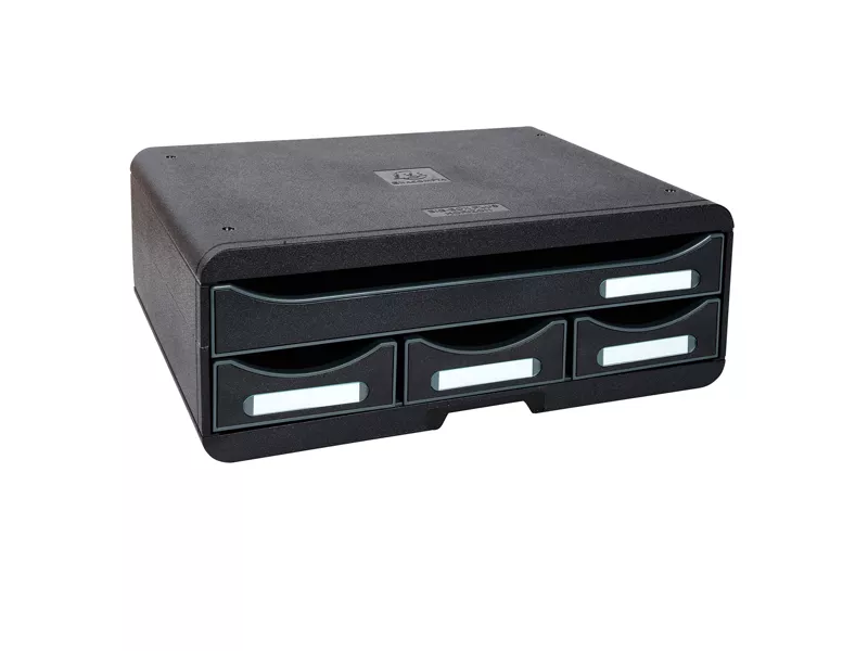 Cassettiera Toolbox Exacompta - 4 Cassetti - 27x35,5x13,5 cm - 319714D (Nero)
