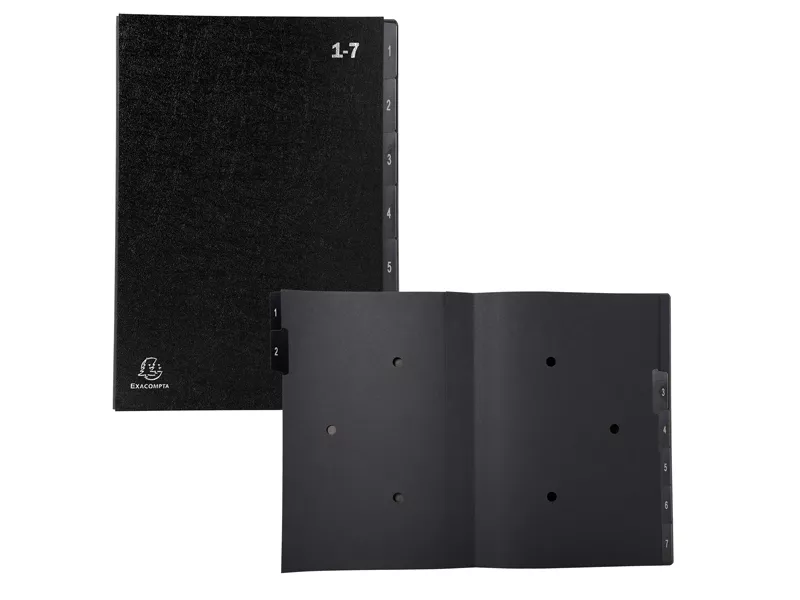 Classificatore Numerico 1-7 Ordonator Exacompta - 25x33 cm - 57007E (Nero)