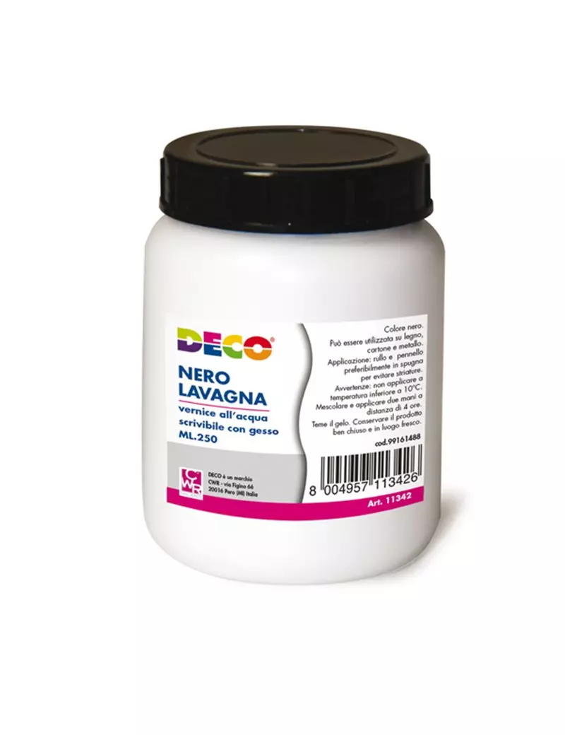 Vernice all'Acqua Deco CWR - 250 ml - 11342 (Nero Lavagna Conf. 3) Vernice all'Acqua Deco CWR - 250 ml - 11342 (Nero Lavagna Conf. 3)