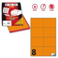 Etichette Adesive Markin - A4 - 105x74 mm - X210C512F-AR (Arancio Fluo Conf. 100)