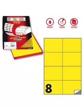 Etichette Adesive Markin - A4 - 105x74 mm - X210C512F-GI (Giallo Fluo Conf. 100)