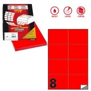 Etichette Adesive Markin - A4 - 105x74 mm - X210C512F-RO (Rosso Fluo Conf. 100)