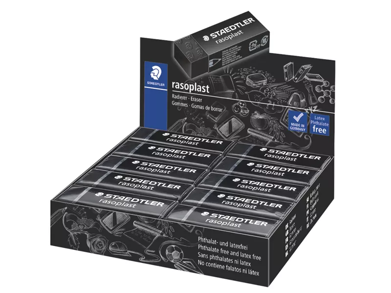 Gomma Rasoplast 526 B20 Staedtler - 63x13x23 mm - 526B20-9 (Nero Conf. 20)