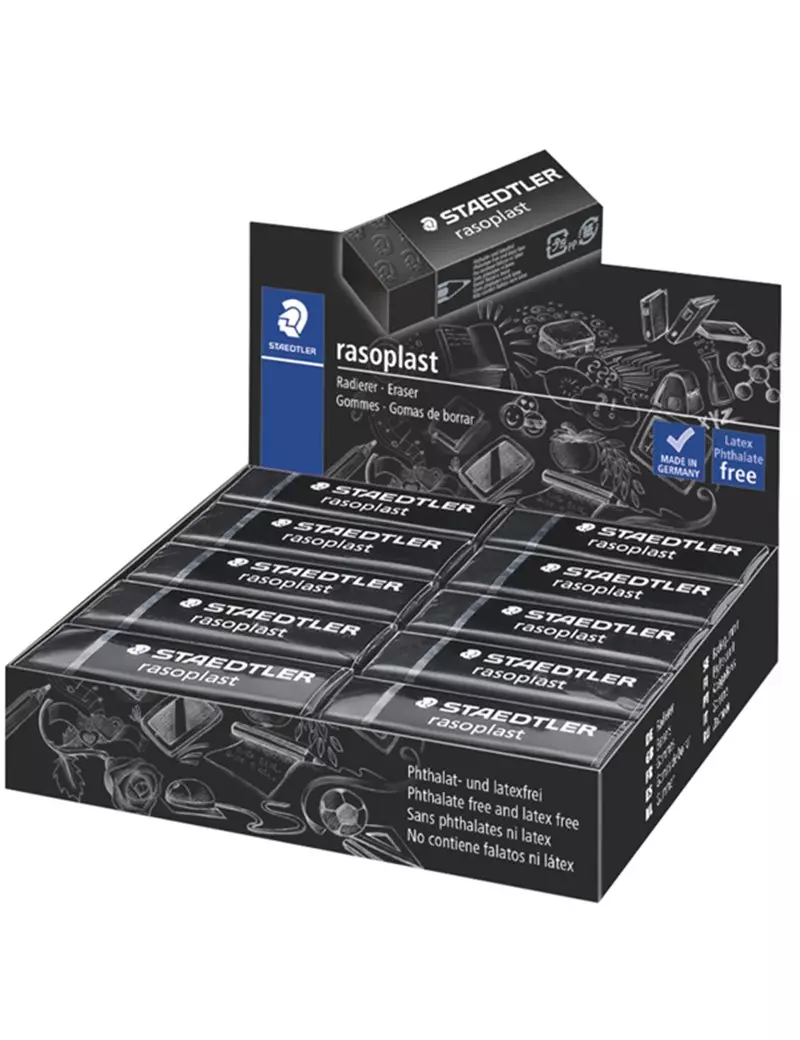 Gomma Rasoplast 526 B20 Staedtler - 63x13x23 mm - 526B20-9 (Nero Conf. 20)