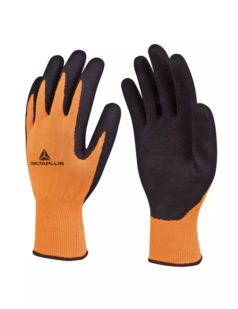 Guanti in Poliestere Spalmato in Lattice Apollon VV733 Delta Plus - Taglia 8 - VV733OR08 (Arancione e Nero) Guanti in Poliestere Spalmato in Lattice Apollon VV733 Delta Plus - Taglia 8 - VV733OR08 (Arancione e Nero)