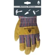 Guanti Docker DC103 in Crosta di Bovino Delta Plus - Taglia 10 - DC10310 (Beige e Blu Conf. 12)