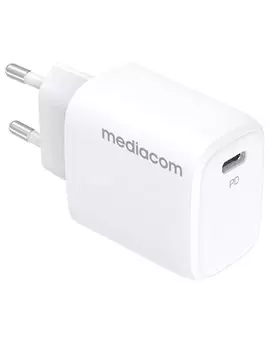 Caricabatterie Mediacom - 1 Porta USB Type-C - 20W - MD-A120 (Bianco)