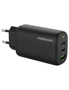 Caricabatterie Mediacom - 3 Porte USB/USB Type-C - 65W - MD-A140 (Nero)