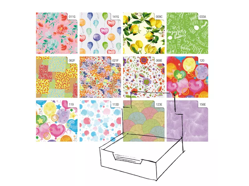 Carta Regalo in Fogli Raso Sadoch - 70x100 cm - R4411GEN (Assortiti Primavera Conf. 100)