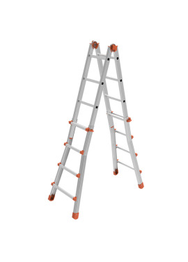 Scala Telescopica Squadra Marchetti - 8+8 Gradini - 21533 (Alluminio)