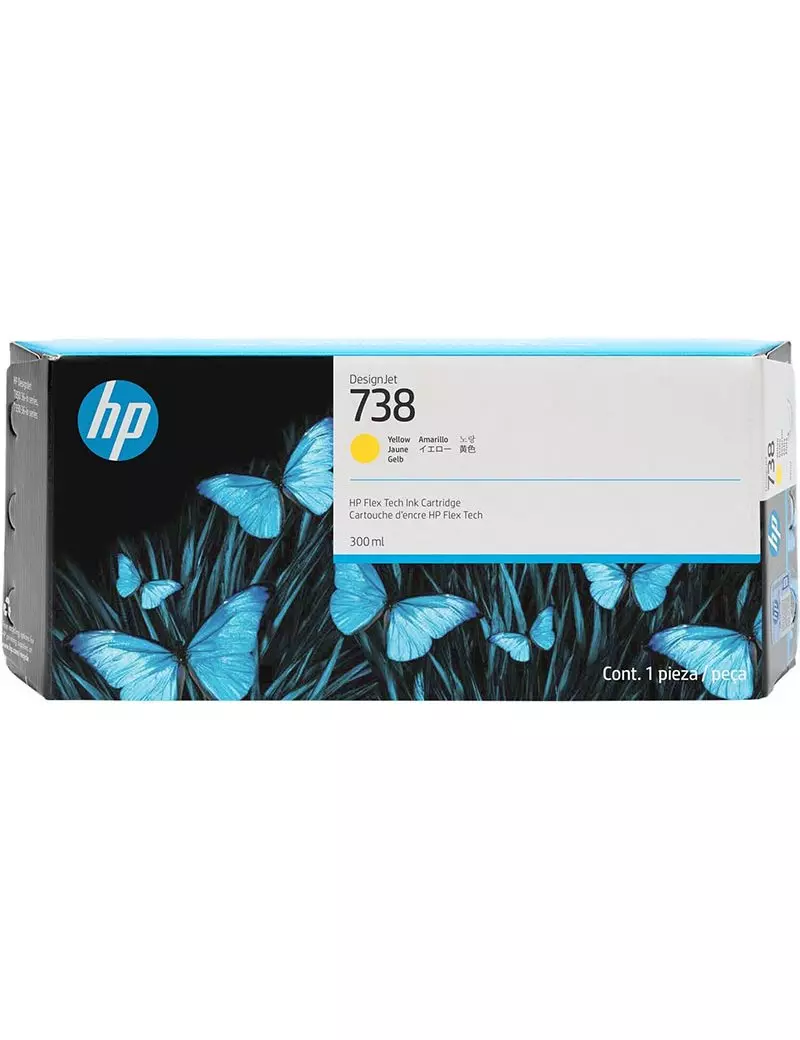 Cartuccia Originale HP 676M8A 738 (Giallo 300 ml) Cartuccia Originale HP 676M8A 738 (Giallo 300 ml)