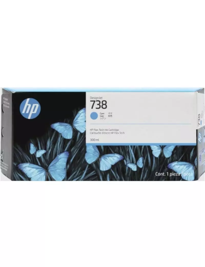 Cartuccia Originale HP 676M6A 738 (Ciano 300 ml) Cartuccia Originale HP 676M6A 738 (Ciano 300 ml)