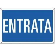 Cartello di Segnalazione - Entrata - 30x20 cm - 3151 (Bianco e Blu)