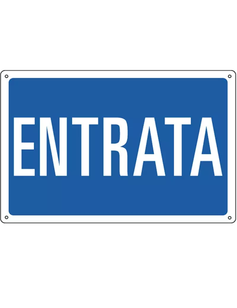 Cartello di Segnalazione - Entrata - 30x20 cm - 3151 (Bianco e Blu) Cartello di Segnalazione - Entrata - 30x20 cm - 3151 (Bianco e Blu)