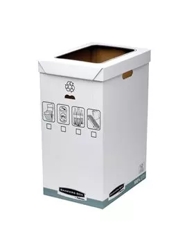 Cestino per Riciclo Bankers Box System Fellowes - 90 Litri - 0193201 (Bianco Conf. 5)