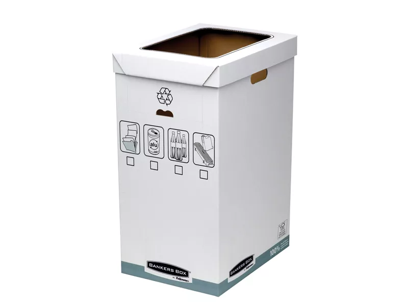 Cestino per Riciclo Bankers Box System Fellowes - 90 Litri - 0193201 (Bianco Conf. 5)