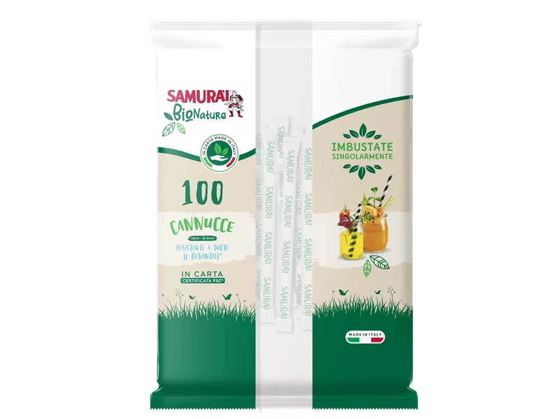 Cannuccia in Carta Samurai - 3641SM (Bianco Nero e Avana Conf. 100)