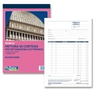 Blocco Fatture di Cortesia Data Ufficio - 14,8x21,5 cm - 33/33/33 Fogli Autoricalcanti - DU16413FE00 (Conf. 5)